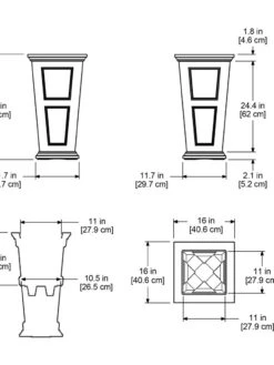 Fairfield Self-Watering Tall Patio Planters, 28” -Garden Care Supplies 39342 15V tif