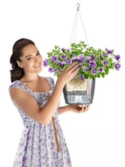 Lechuza® Nido Cottage Wicker Hanging Planter -Garden Care Supplies 8591154WT 003V tif