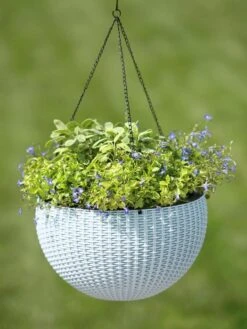 Weave Self-Watering Hanging Basket, 14" -Garden Care Supplies 8596490 10307 tif