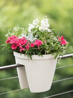 Weave Round Railing Planter, 11" -Garden Care Supplies 8598370 8580 tif