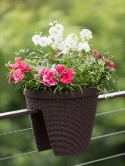 Weave Round Railing Planter, 11" -Garden Care Supplies 8598370 8584 tif