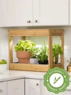 Garden Care Supplies 16 Bamboo Mini LED Grow Light Garden