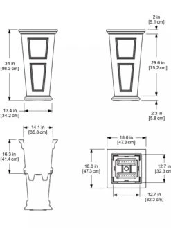 Fairfield Self-Watering Tall Patio Planters, 34” -Garden Care Supplies 8600109 11V tif