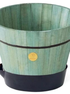 VegTrug® Build-a-Barrel Wooden Planter With Self-Watering Reservoir Tray, 18" -Garden Care Supplies 8610253 07V tif
