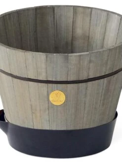 VegTrug® Build-a-Barrel Wooden Planter With Self-Watering Reservoir Tray, 18" -Garden Care Supplies 8610253 08V tif