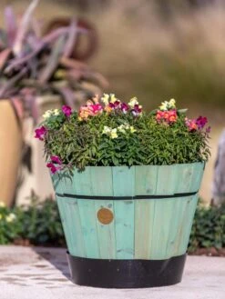 VegTrug® Build-a-Barrel Wooden Planter With Self-Watering Reservoir Tray, 18" -Garden Care Supplies 8610253 6747 tif