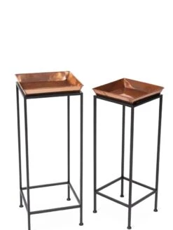 Square Nesting Plant Stands With Trays, Set Of 2 -Garden Care Supplies 8611014 0924 tif