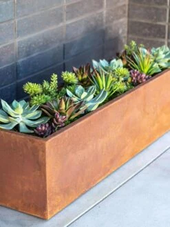 Veradek Metallic Series Corten Steel Window Box Planter, 36" -Garden Care Supplies 8611609 02V tif
