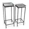 Square Nesting Plant Stands With Galvanized Trays, Set Of 2 1 Square Nesting Plant Stands With Galvanized Trays, Set Of 2 -Garden Care Supplies 8611976 004 tif