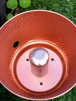 Hammered Copper Hose Pot With Lid -Garden Care Supplies 8613311 0022