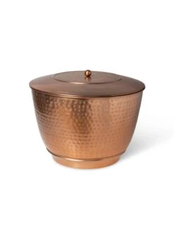 Hammered Copper Hose Pot With Lid -Garden Care Supplies 8613311 5815