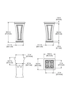 Cambridge Tall Planter, 28" Height -Garden Care Supplies 8613524 04V 3 4