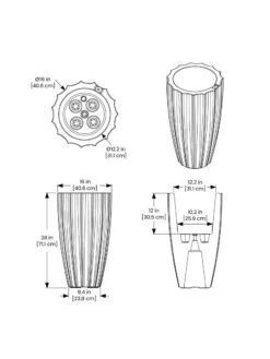 Sedona Tall Planter, 28" Height 12 Sedona Tall Planter, 28" Height -Garden Care Supplies 8613525 10V 3 4